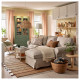 Sofa 3-osobowa z szezlongiem, Kilanda jasnobeżowy EKTORP 395.090.40
