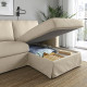 Sofa 3o z szezlongiem, prawy, Hemmesta jasnobeżowy HYLTARP 395.149.75