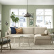 Sofa 3o z szezlongiem, prawy, Hemmesta jasnobeżowy HYLTARP 395.149.75