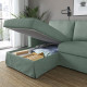 Sofa 3o z szezlongiem, lewy, Hemmesta szarozielony HYLTARP 395.150.03