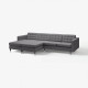 Sofa 4 osobowa z szezlongiem, Gunnared ciemnoszar/metal LANDSKRONA 395.543.01