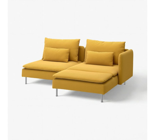 Sofa 2-osobowa, z szezlongiem z podłokietnikiem/Kelinge ciemnożółty SÖDERHAMN 396.222.20