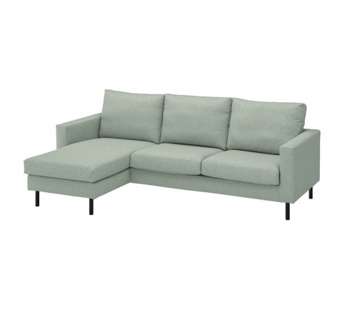 Sofa 3-osobowa z szezlongiem, Gunnared jasnozielony SALTSJÖBADEN 396.225.88