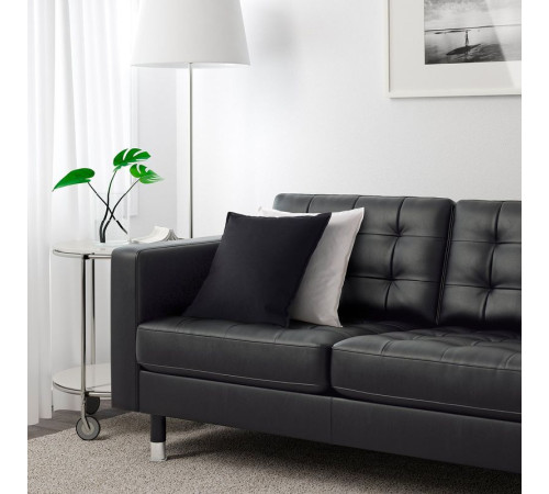 Sofa 3-osobowa, z szezlongiem/Grann/Bomstad czarny/metal LANDSKRONA 490.318.73