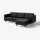 Sofa 3-osobowa, z szezlongiem/Grann/Bomstad czarny/metal LANDSKRONA 490.318.73