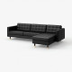 Sofa 4-osobowa, z szezlongiem/Grann/Bomstad czarny/drewno LANDSKRONA 490.324.10