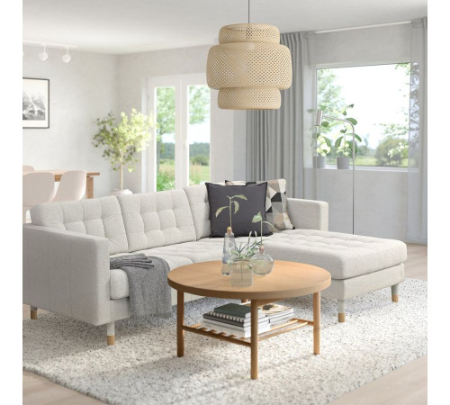 Sofa 3-osobowa, z szezlongiem Gunnared/beżowy drewno LANDSKRONA 494.353.22