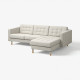Sofa 3-osobowa, z szezlongiem Gunnared/beżowy drewno LANDSKRONA 494.353.22