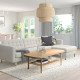 Sofa 4-osobowa z szezlongiem, Gunnared beżowy/drewno LANDSKRONA 494.353.36
