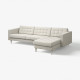 Sofa 4-osobowa z szezlongiem, Gunnared beżowy/metal LANDSKRONA 494.353.41