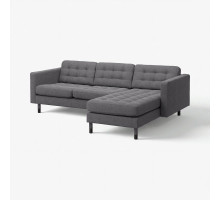 Sofa 3-osobowa z szezlongiem, Gunnared ciemnoszary/drewno/czarny LANDSKRONA 494.442.27