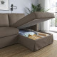 Sofa 3o z szezlongiem, prawy, Gransel szarobrązowy HYLTARP 494.958.20