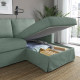 Sofa 3o z szezlongiem, prawy, Hemmesta szarozielony HYLTARP 495.149.70