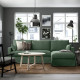 Sofa 3o z szezlongiem, prawy, Hemmesta szarozielony HYLTARP 495.149.70