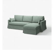 Sofa 3o z szezlongiem, prawy, Hemmesta szarozielony HYLTARP 495.149.70