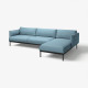 Sofa 4-osobowa z szezlongiem, Gunnared jasnoniebieski ÄPPLARYD 495.281.80