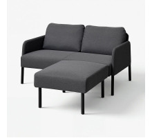 Sofa 2-osobowa z szezlongiem, Knisa ciemnoszary GLOSTAD 495.439.20