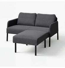 Sofa 2-osobowa z szezlongiem, Knisa ciemnoszary GLOSTAD 495.439.20