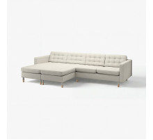 Sofa 4 osobowa z szezlongiem, Gunnared beżowy/drewno LANDSKRONA 495.542.92