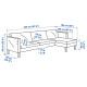 Sofa 3-osobowa z szezlongiem, Fridtuna żółty SALTSJÖBADEN 496.021.46