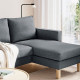 Sofa 3-osobowa z szezlongiem, Gunnared średnioszary SALTSJÖBADEN 496.021.65