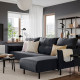 Sofa 4-osobowa z szezlongiem, Gunnared beżowy MANNARP 496.040.70