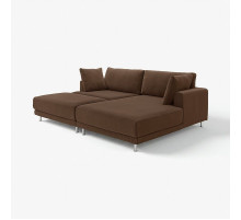 Sofa modułowa, 3-osobowa, z szezlongiem, prawy z podnóżkiem/Samsala ciemnobrązowy UPPÅKRA 496.130.84