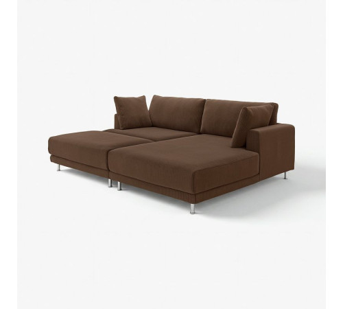 Sofa modułowa, 3-osobowa, z szezlongiem, prawy z podnóżkiem/Samsala ciemnobrązowy UPPÅKRA 496.130.84