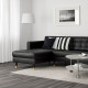 Sofa 5-osobowa, z szezlongami/Grann/Bomstad czarny/drewno LANDSKRONA 590.462.04