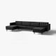 Sofa 5-osobowa, z szezlongami/Grann/Bomstad czarny/drewno LANDSKRONA 590.462.04