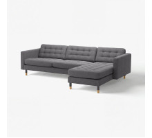 Sofa 4-osobowa, z szezlongiem/Gunnared ciemnoszary/drewno LANDSKRONA 592.703.73