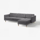 Sofa 4-osobowa, z szezlongiem/Gunnared ciemnoszary/drewno LANDSKRONA 592.703.73