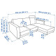 Sofa 3-osobowa z szezlongiem, z zagłówkiem/Gunnared średnioszary VIMLE 593.991.06