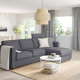 Sofa 3-osobowa z szezlongiem, z zagłówkiem/Gunnared średnioszary VIMLE 593.991.06
