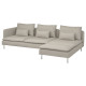 Sofa 4-osobowa z szezlongiem, i otwarty koniec Fridtuna/jasnobeżowy SÖDERHAMN 594.497.00