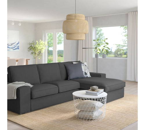 Sofa 3-osobowa z szezlongiem, Tallmyra średnioszary KIVIK 594.847.79