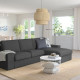 Sofa 3-osobowa z szezlongiem, Tallmyra średnioszary KIVIK 594.847.79