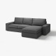 Sofa 3-osobowa z szezlongiem, Tallmyra średnioszary KIVIK 594.847.79