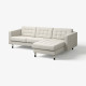 Sofa 3-osobowa z szezlongiem, Gunnared beżowy/czarny/drewno LANDSKRONA 594.911.38
