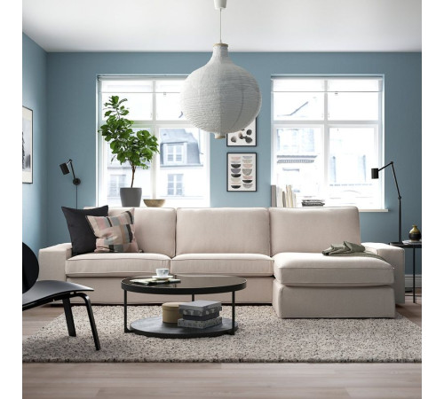 Sofa 4-osobowa z szezlongiem, Tresund jasnobeżowy KIVIK 594.943.87