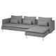 Sofa 4-osobowa z szezlongiem, Tonerud szary SÖDERHAMN 595.022.93