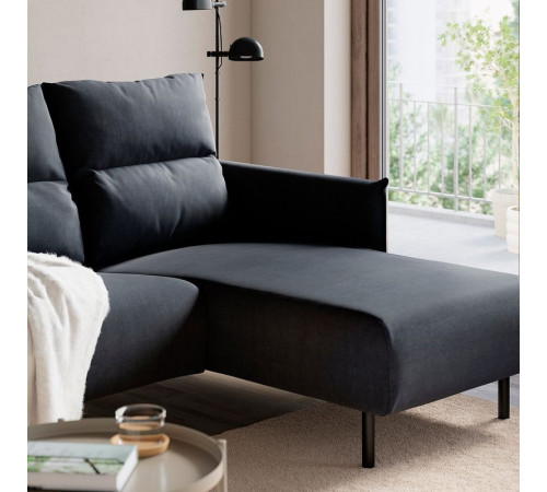 Sofa 3-osobowa z szezlongiem, Saxemara czarnoniebieski MANNARP 595.986.72