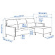 Sofa 3-osobowa z szezlongiem, Saxemara czarnoniebieski MANNARP 595.986.72