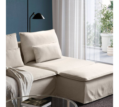 Sofa 4-osobowa z szezlongiem, i otwarty koniec/Gransel naturalny SÖDERHAMN 596.216.63