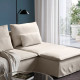 Sofa 4-osobowa z szezlongiem, i otwarty koniec/Gransel naturalny SÖDERHAMN 596.216.63
