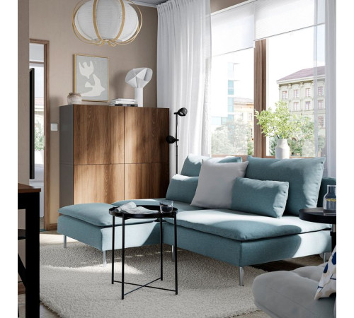 Sofa 2-osobowa z szezlongiem, Fridtuna ciemny szaroniebieski SÖDERHAMN 596.217.62