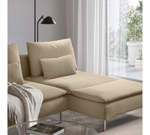 Sofa 4-osobowa z szezlongiem, i otwarty koniec/Johanneshov brązowobeżowy SÖDERHAMN 596.217.81