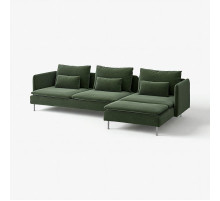 Sofa 4-osobowa, z szezlongiem/Johanneshov ciemnozielony SÖDERHAMN 596.220.78