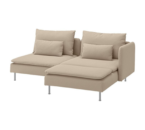 Sofa 2-osobowa, z szezlongiem z podłokietnikiem/Kelinge beżowy SÖDERHAMN 596.222.38