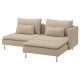 Sofa 2-osobowa, z szezlongiem z podłokietnikiem/Kelinge beżowy SÖDERHAMN 596.222.38
